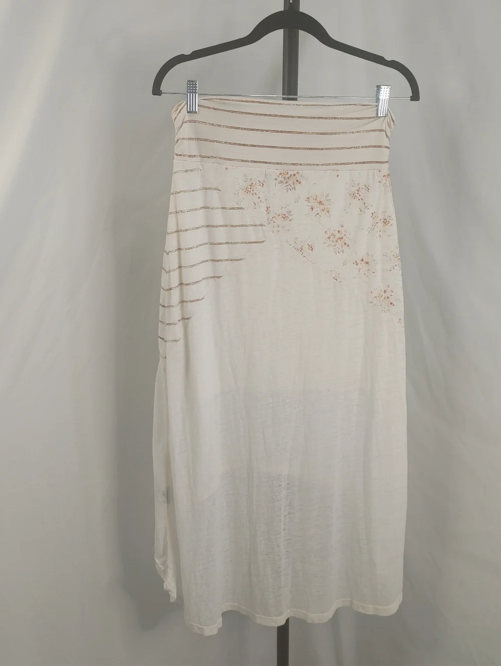 Luv 4 Anouka Skirt Womens Large Boho High Low Flowy Ivory Elastic Waist - Picture 11 of 13